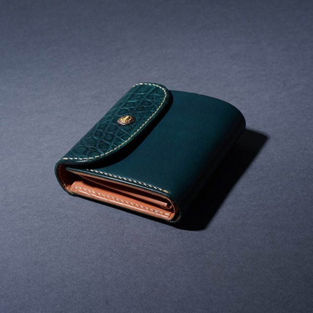 moto leather　ブライドルクロコダイル　W5　ショートウォレット MOTO / モト「W5 CROCODILE×BELGIUM CASE LEATHER SHORT WALLET