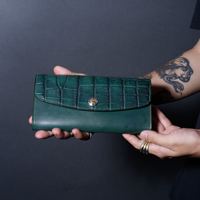 MOTO / モト「LW2 CROCODILE×BELGIUM CASE LEATHER LONG WALLET