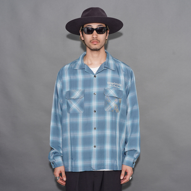 GANGSTERVILLE/ギャングスタービル「LOCOS - L/S SHIRTS / BLUE」テンセルチェックL/Sシャツ