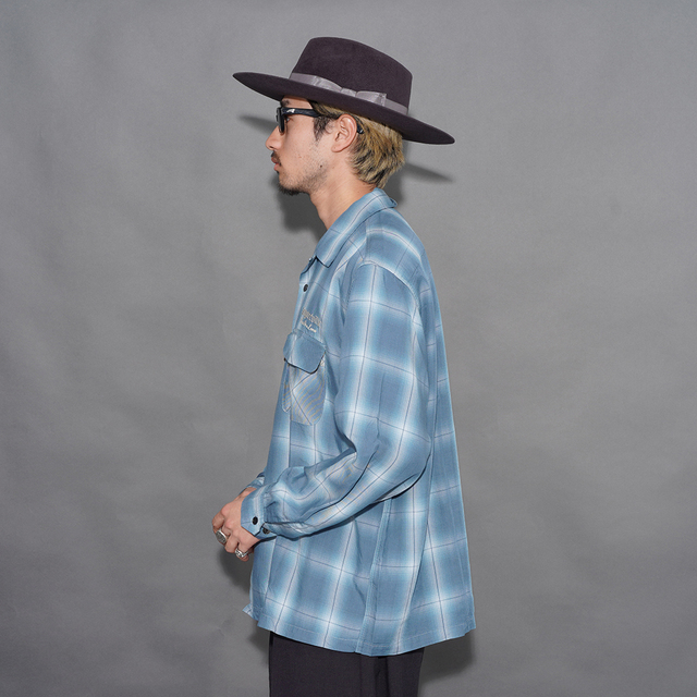 GSV6113 /「LOCOS - L/S SHIRTS / BLUE」テンセルチェックL/Sシャツ