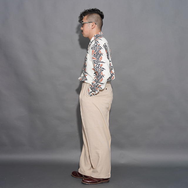 BYGH6119 /「GLADDEN - TWO TUCK TROUSER / BEIGE」ツータックトラウザーズ