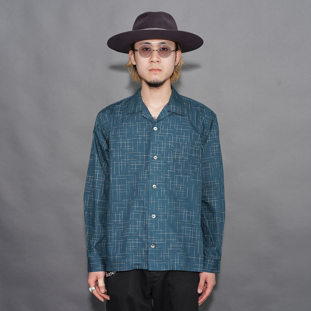 TROPHY CLOTHING/トロフィークロージング「Atomic Hawaiian L/S Shirt / GREEN」カスリL/Sシャツ