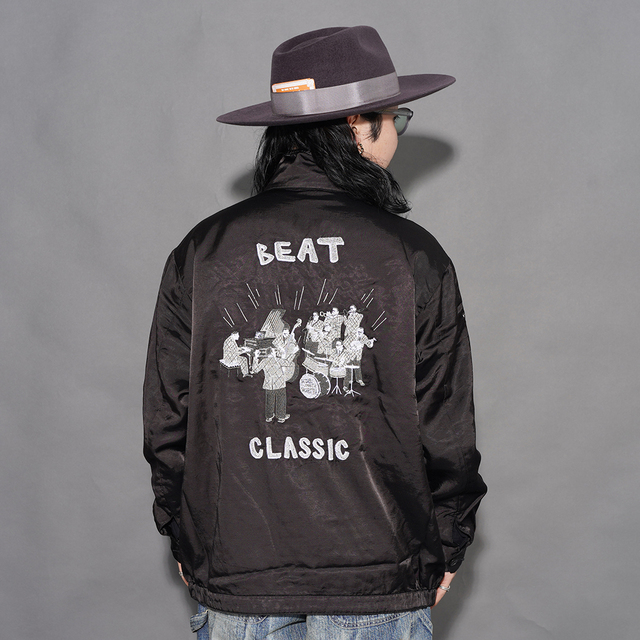PORTER CLASSIC / ポータークラシック「SATCHEL MOUTH ORCHESTRA REVERSIBLE ZIP UP JACKET / BLACK」リバーシブルジップアップジャケット