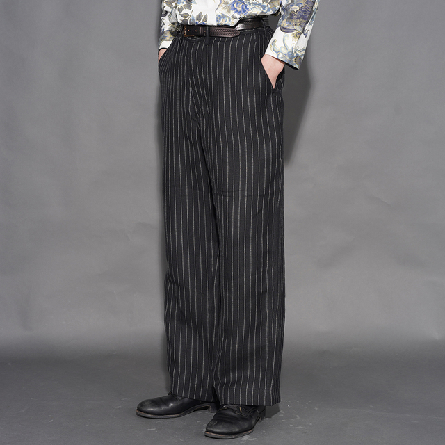 BLACK SIGN/ブラックサイン「“GIGORO” Adjustable waist Trousers / Rain Stripe」アジャスタブルウエストトラウザーズ