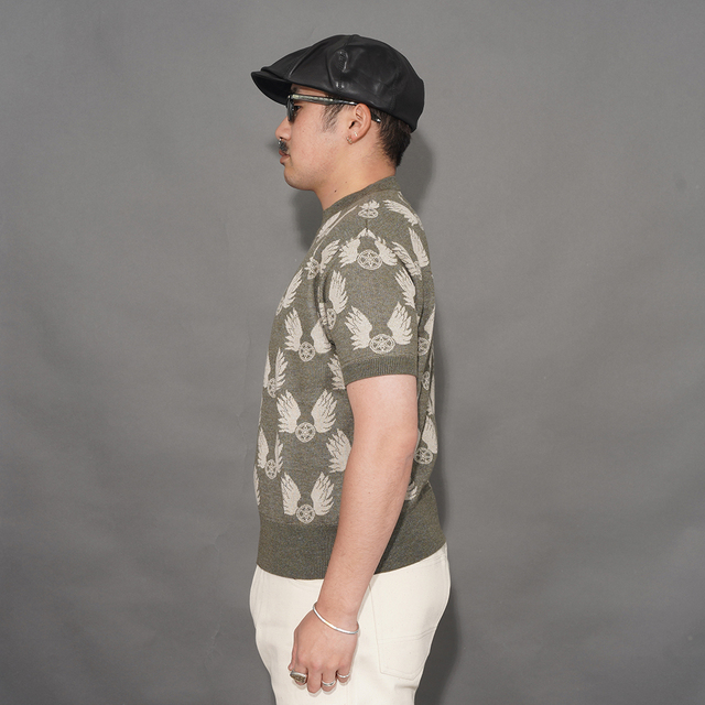 OC6112 /「FLYING WHEELS - SUMMER SWEATER / OLIVE」サマーセーター