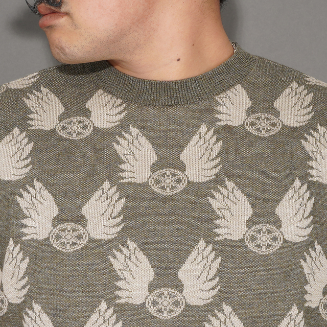 OC6112 /「FLYING WHEELS - SUMMER SWEATER / OLIVE」サマーセーター