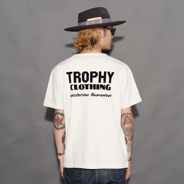 TROPHY CLOTHING/トロフィークロージング「Block Logo OD S/S Tee / Natural」ロゴS/S Tシャツ