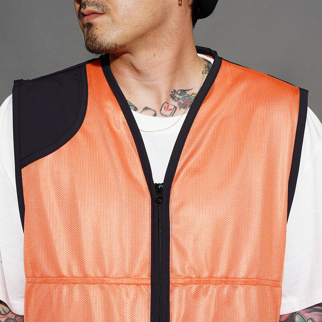 MIS ナイロン　ハンティングベスト　USA製 AWV-260101 /「MESH HUNTING VEST / ORANGE」メッシュハンティングベスト