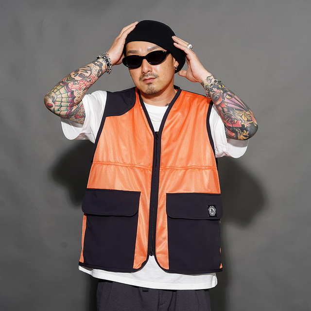 THE AMERICAN WANNABE/アメリカンワナビー「MESH HUNTING VEST / ORANGE」メッシュハンティングベスト