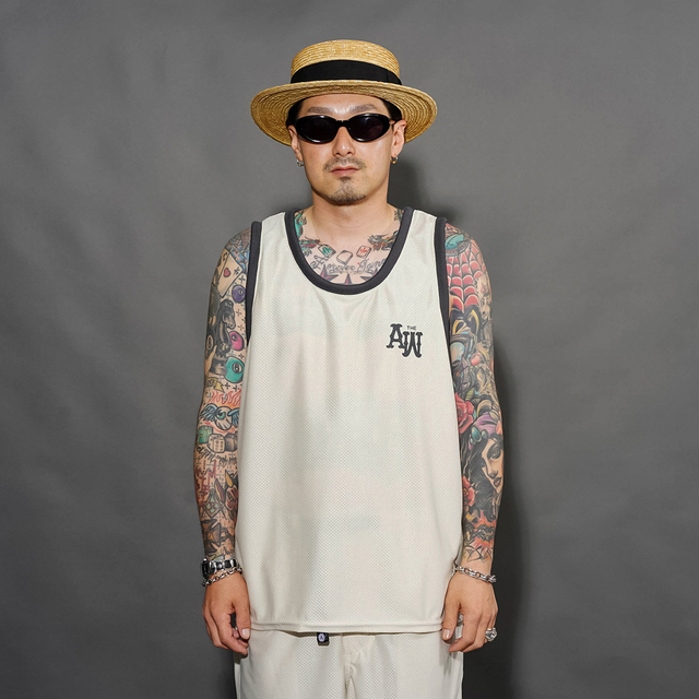 AWCO-260101 /「MESH TANK TOP / CREAM」メッシュタンクトップ