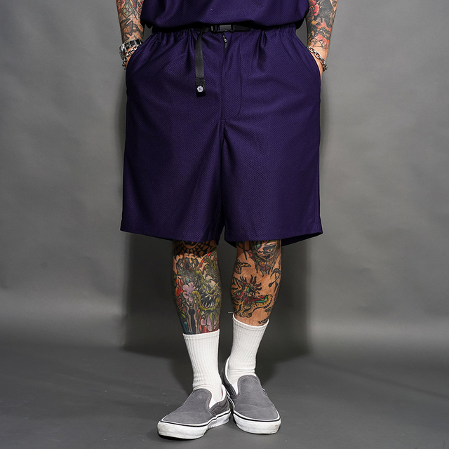 THE AMERICAN WANNABE/アメリカンワナビー「MESH EAZY SHORTS / D.NAVY」メッシュイージーショートパンツ