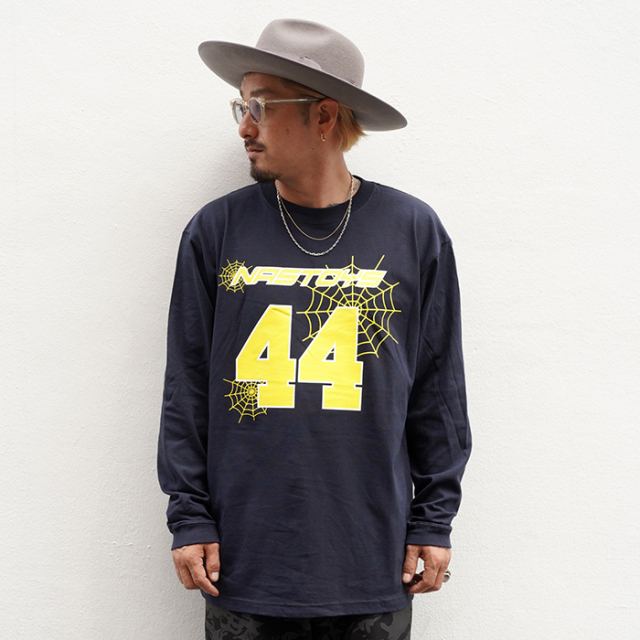 NASTOYS/ナストイズ「Spider Web L/S TEE / NAVY」プリントL/S Tシャツ