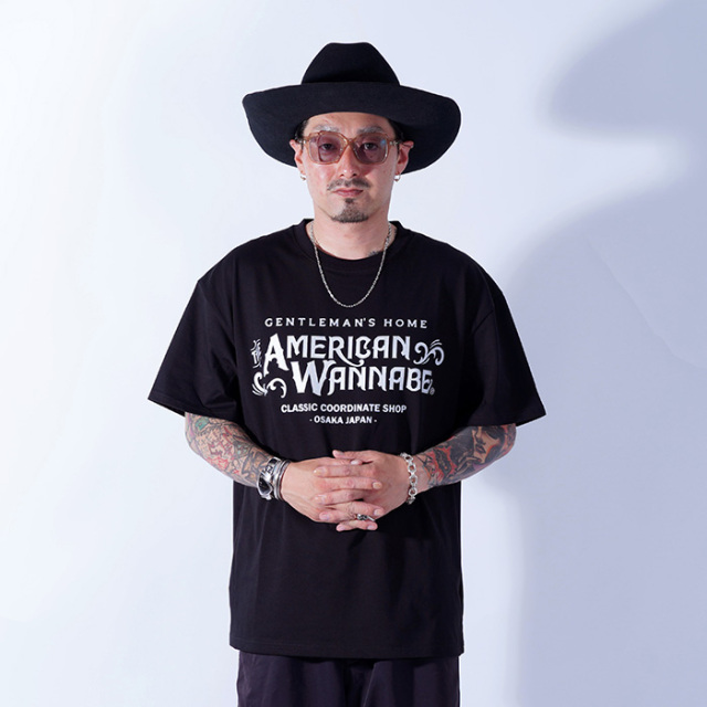 【LIMITED ITEM】AMERICAN WANNABE/アメリカンワナビー「SIGNBOARD S/S TEE / BLACK」プリントS/S Tシャツ