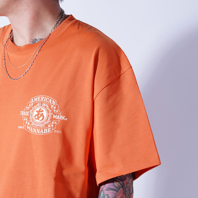 AWTO-250101 /「TRADE MARK S/S TEE / ORENGE」プリントS/S Tシャツ