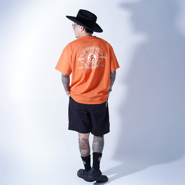 ヴィンテージ レトロ I will be in my office 釣り竿 面白い トレーナー AWTO-250101 /「TRADE MARK S/S TEE / ORENGE」プリントS/S Tシャツ