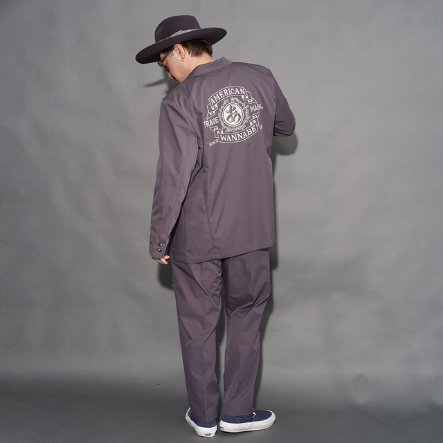 ショット✨モーターサイクルクラブ ワッペン USA製 ピーコート グレー 38 AWJ-260101 /「TRADE MARK EMBROIDERED BLAZER / GRAY」エンブロイド