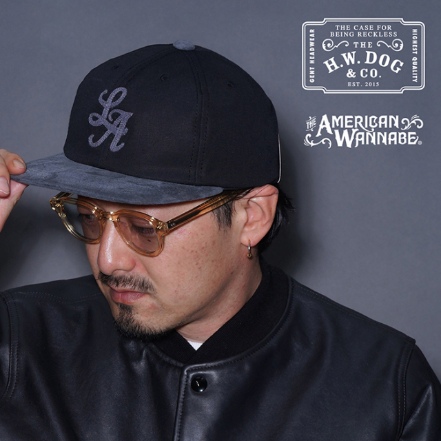 【LIMITED ITEM】THE H.W.DOG&CO×AMERICAN WANNABE「LA DREAM TWO TONE CAP / BLACK」ベースボールキャップ