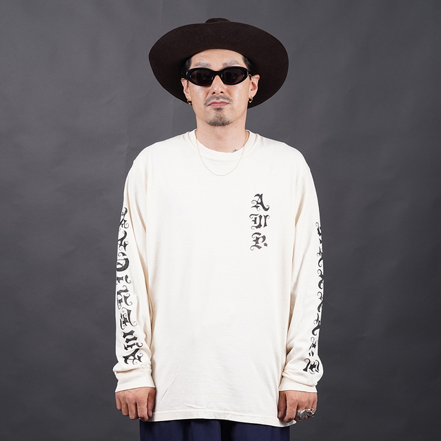 AWTB-260401 /「DRAGON Logo L/S TEE / WHITE」プリント長袖Tシャツ
