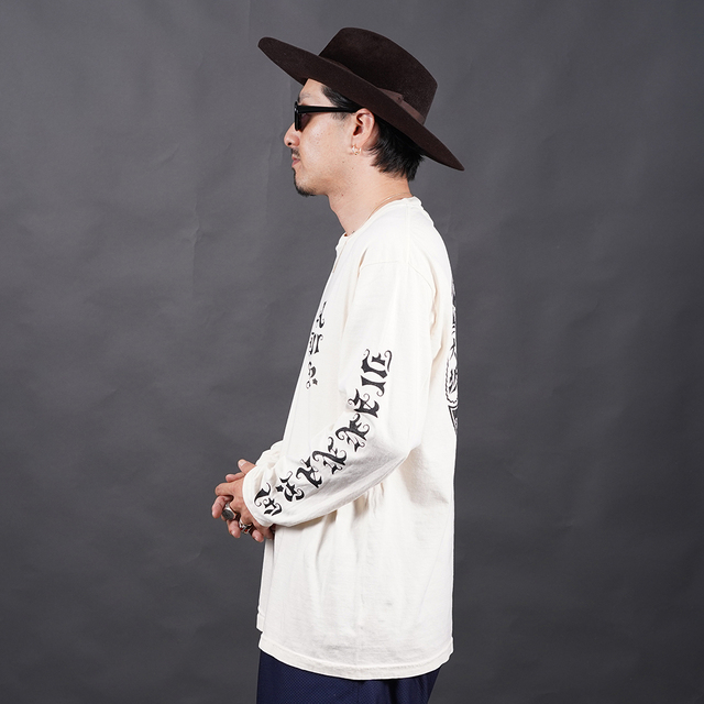 AWTB-260401 /「DRAGON Logo L/S TEE / WHITE」プリント長袖Tシャツ