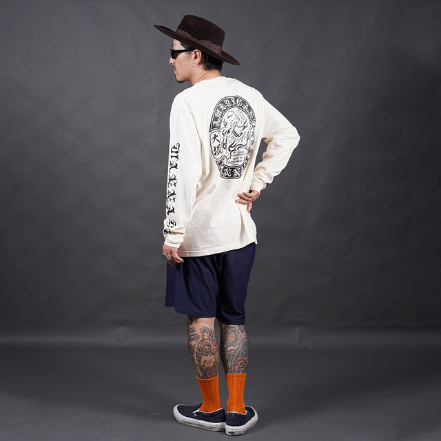 AWTB-260401 /「DRAGON Logo L/S TEE / WHITE」プリント長袖Tシャツ