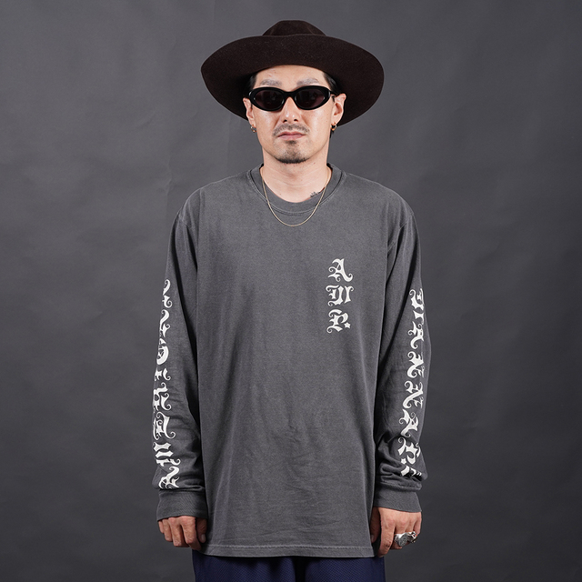 AWTB-260401 /「DRAGON Logo L/S TEE / BLACK」プリント長袖Tシャツ