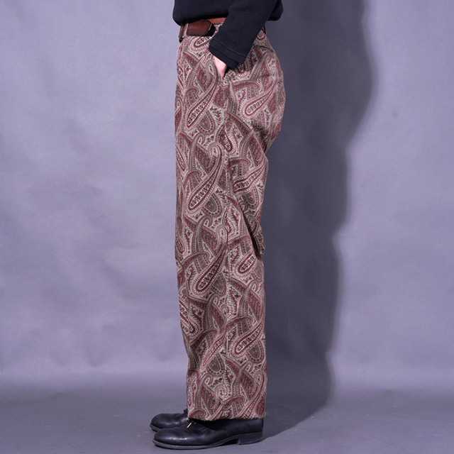 BSFP-25509 /「Slant Cord Paisley Harbor Trousers / Sand Beige x