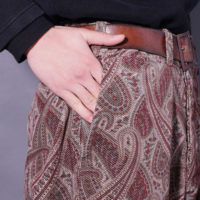 BSFP-25509 /「Slant Cord Paisley Harbor Trousers / Sand Beige x