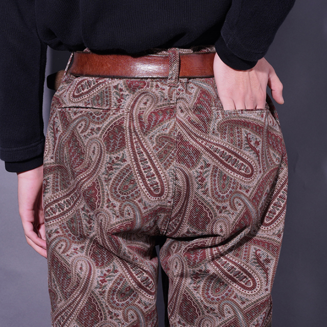 BSFP-25509 /「Slant Cord Paisley Harbor Trousers / Sand Beige x