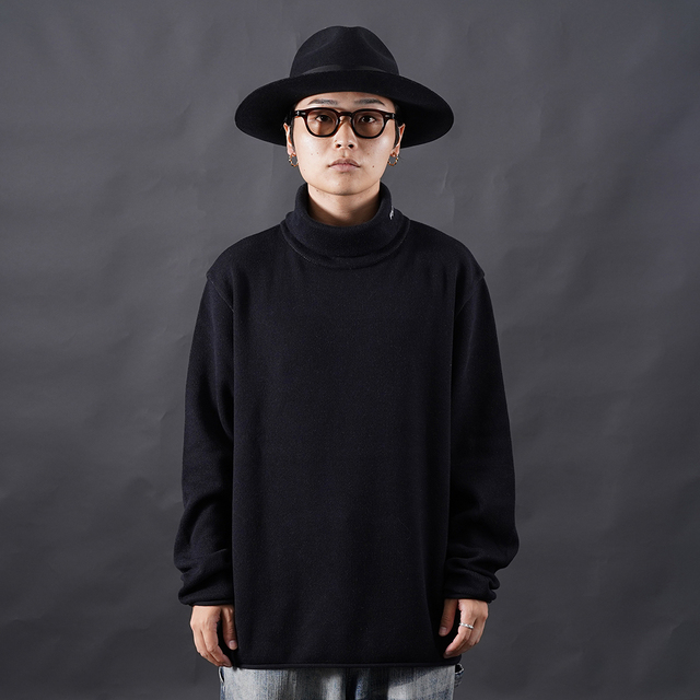 PORTER CLASSIC / ポータークラシック「GINZA FILM MAKERS KNIT TURTLENECK / BLACK」タートルネックコットンニット
