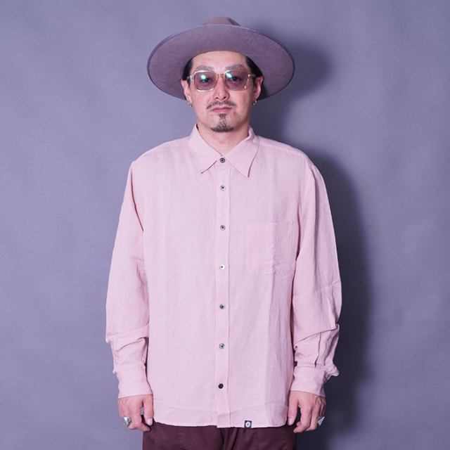 AWS-250202 /「REGULAR COLLAR SHIRT / PINK」レギュラーカラーL/Sシャツ