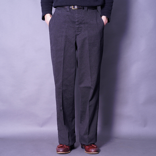 BSFP-25507 /「Mock Twist Yarn Officer Trousers / Black Fog」撚り杢