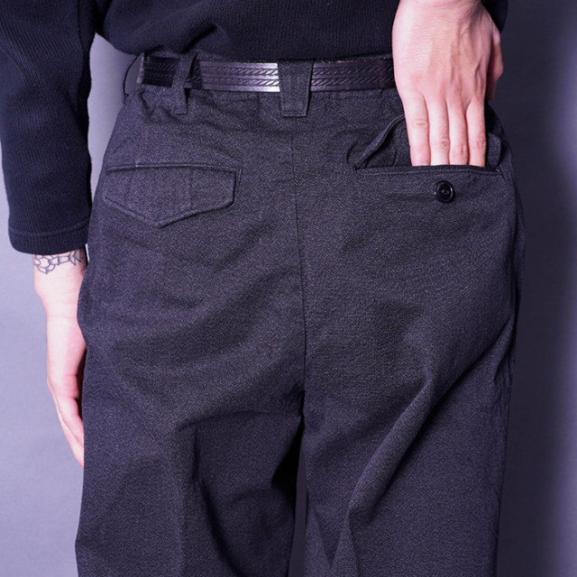BSFP-25507 /「Mock Twist Yarn Officer Trousers / Black Fog」撚り杢
