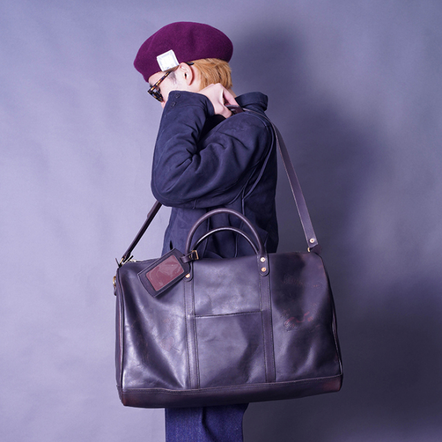 vasco × GLADHAND「LEATHER TRAVEL BOSTON BAG / BLACK」レザー