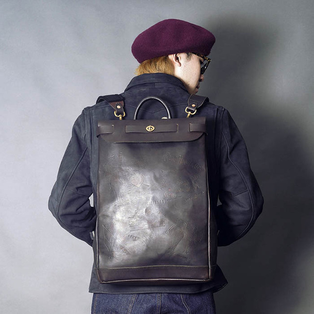 vasco × GLADHAND「LEATHER VOYAGE 2WAY RUCKSACK / BLACK」2WAYレザー
