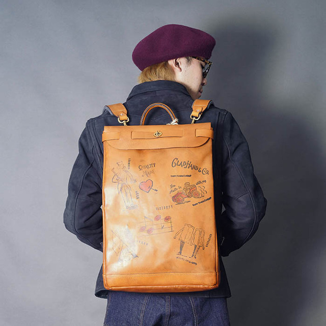 vasco × GLADHAND「LEATHER VOYAGE 2WAY RUCKSACK / BROWN」2WAYレザー