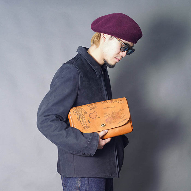 vasco × GLADHAND「LEATHER 3WAY CLUTCH BAG / BROWN」3WAYレザー