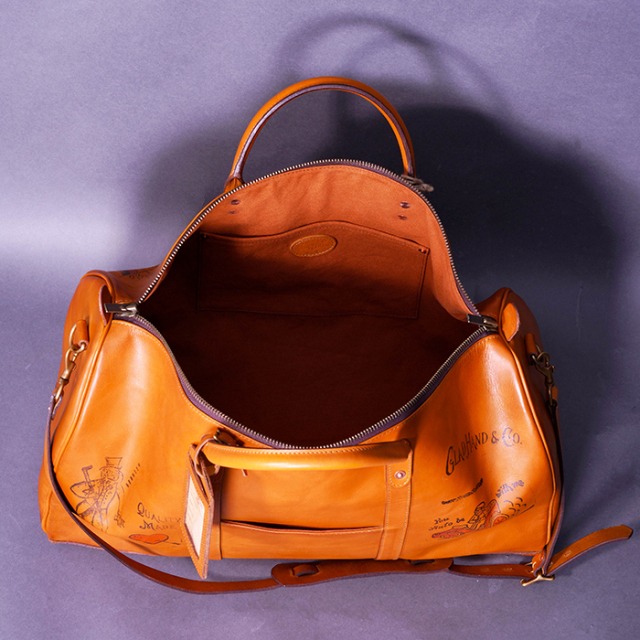 vasco × GLADHAND「LEATHER TRAVEL BOSTON BAG / BROWN」レザー