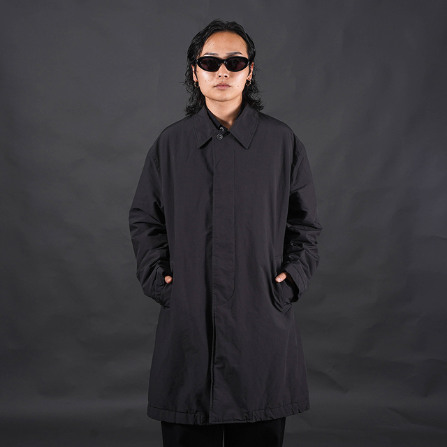 PORTER CLASSIC / ポータークラシック「WEATHER SOUTIEN COLLAR COAT / BLACK」ウェザーステンカラーコート