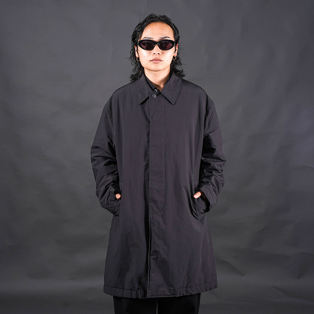PORTER CLASSIC / ポータークラシック「WEATHER SOUTIEN COLLAR COAT / BLACK」ウェザーステンカラーコート