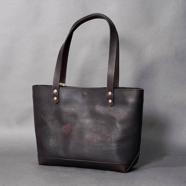 vasco × GLADHAND「LEATHER TRAVEL TOTE BAG / BLACK」レザートートバッグ