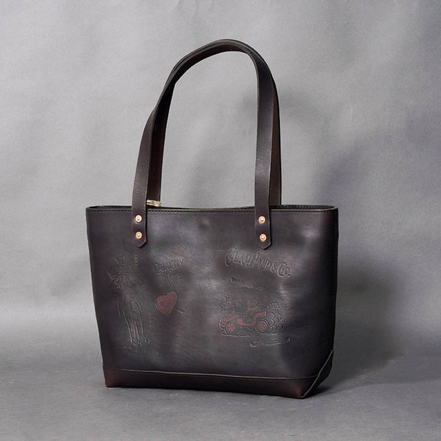 vasco × GLADHAND「LEATHER TRAVEL TOTE BAG / BLACK」レザートートバッグ