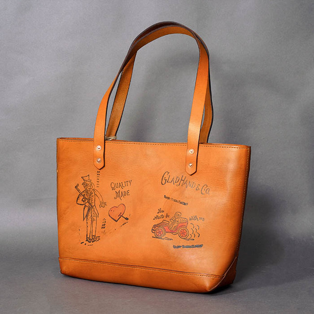 vasco × GLADHAND「LEATHER TRAVEL TOTE BAG / BROWN」レザートートバッグ