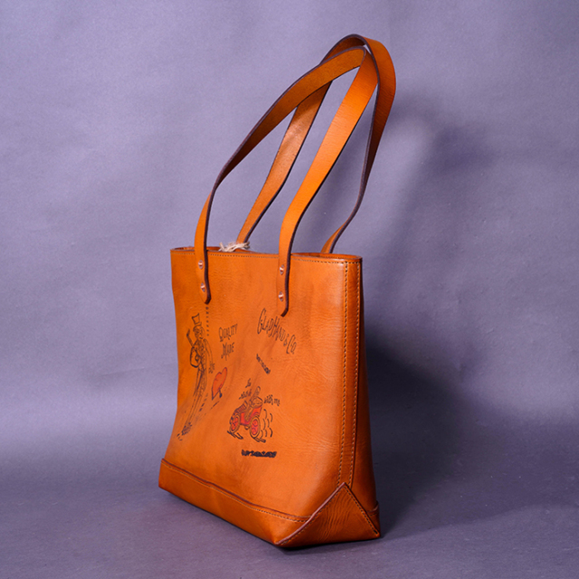 vasco × GLADHAND「LEATHER TRAVEL TOTE BAG / BROWN」レザートートバッグ