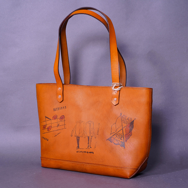 GLAD HANDトートバッグ vasco × GLADHAND「LEATHER TRAVEL TOTE BAG / BROWN」レザートートバッグ