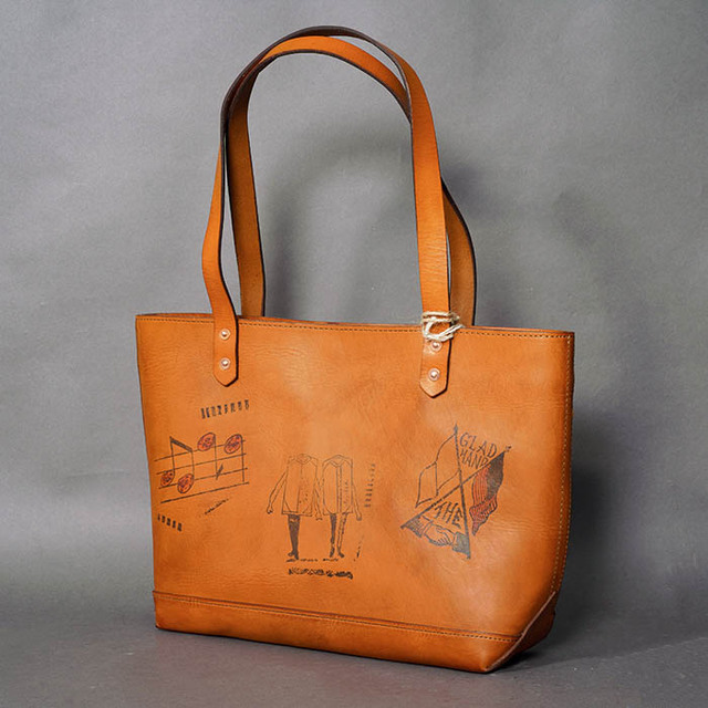 vasco × GLADHAND「LEATHER TRAVEL TOTE BAG / BROWN」レザートートバッグ
