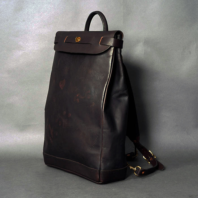 vasco × GLADHAND「LEATHER VOYAGE 2WAY RUCKSACK / BLACK」2WAYレザー