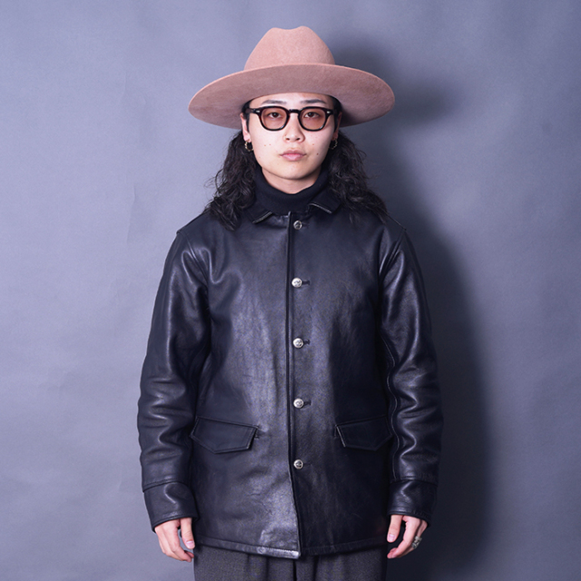 MOTOR / モーター「ITALIAN HORSE LEATHER CAR COAT  / BLACK」イタリアンホースレザー カーコート