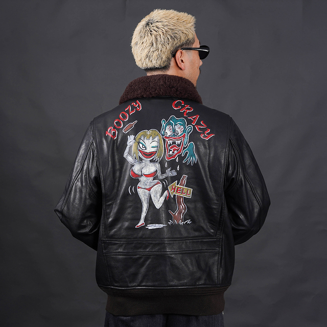 オリジナルスジャケット WRD6301HP /「BOOZY & CRAZY - G1 TYPE JACKET HAND PAINT / BLACK」G