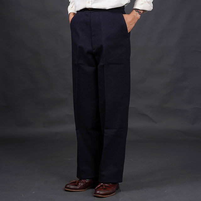 TROPHY CLOTHING/トロフィークロージング「Signal Wool Trousers / NAVY」ウールサージトラウザーズ