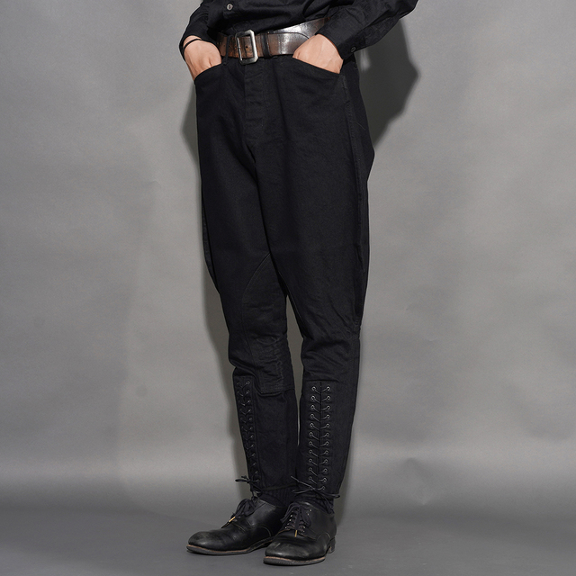 BLACK SIGN/ブラックサイン「15oz Black Denim Sheriff Breeches / Deep Black」15オンスブラックデニムシェリフブリーチーズ